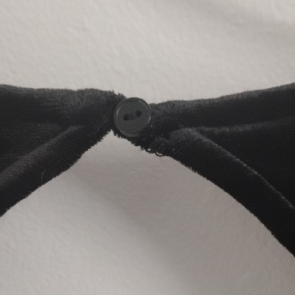 Old Navy Black Short Sleeve Dark Romanric Whimsigoth Velour Wide Leg Jumpsuit - Picture 10 of 16